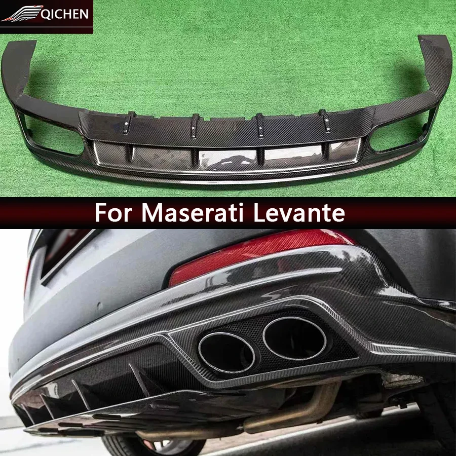 

Для Maserati Levante из углеродного волокна, задняя губа, автомобильный задний бампер, диффузор, задние сплиттеры, спойлер, автомобильные аксессуары, комплект кузова