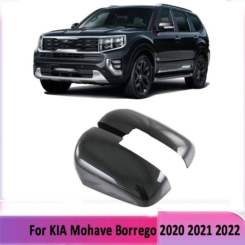 

Для Kia Mohave Borrego HM2 2019-2022 ABS углеродное волокно боковая дверь автомобиля зеркало заднего вида накладка наклейка аксессуары