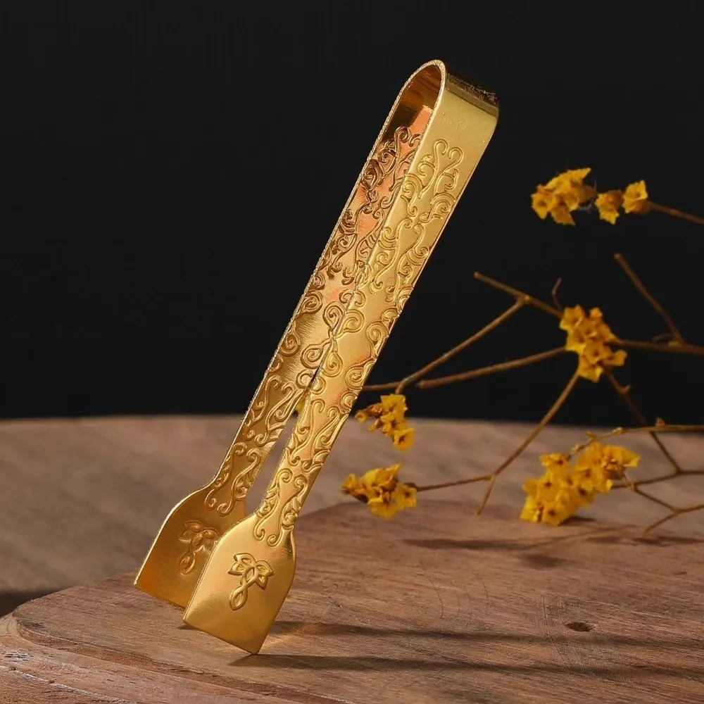 Portable Long Charcoal Burner Tweezers Metal Comfortable Gripping Charcoal Clip Tea Table Clip For Incense Charcoal