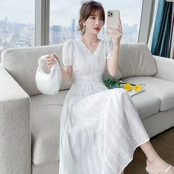 Lace Dress for Women Summer 2023 Style Long Shows Cotton Skirt Women Clothing Party Dresses Vestido Dress