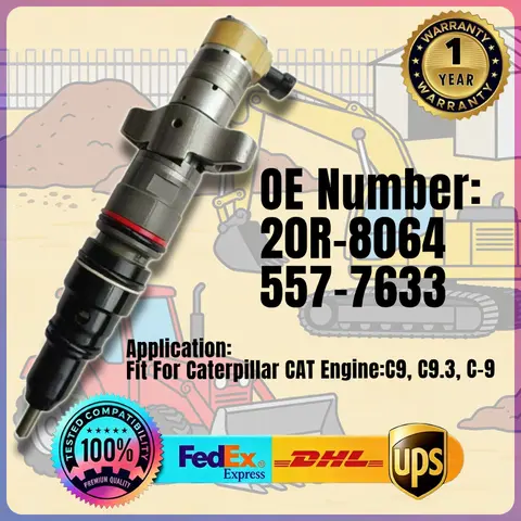 Fuel Injector 557-7633 20R-8064 5577633 20R8064 for Caterpillar CAT Engine C9 C9.3 C-9