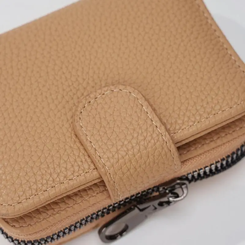 Y1UB Leather Card Wallet Coin Purse Zippered Closure Multifunctional Card Organiser Pouches For Men Women Daily Essential