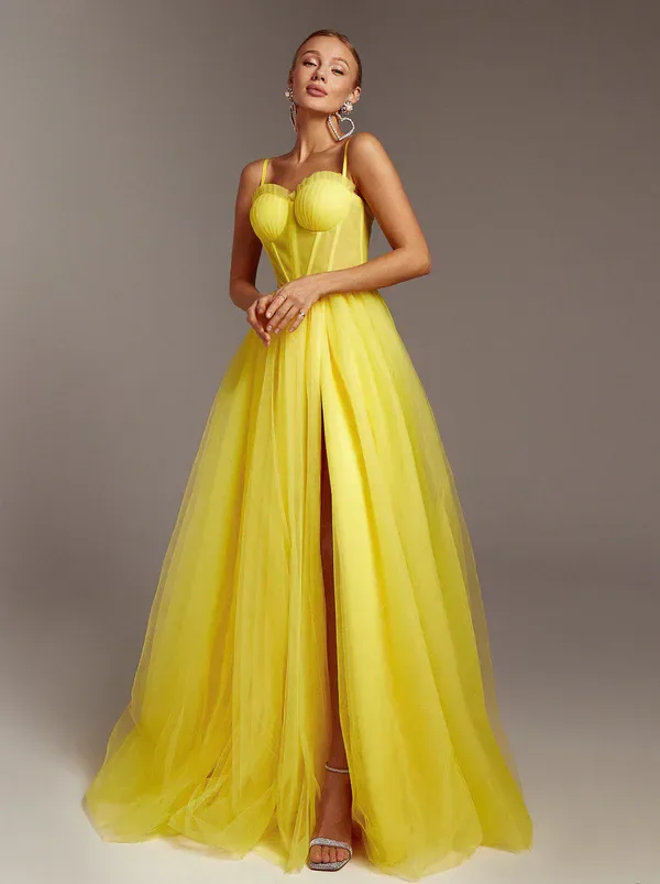 Abito da ballo in chiffon a trapezio alla moda nuovo personalizzato Abito da sera per feste formale sexy e dolce con schiena scoperta e spacco laterale