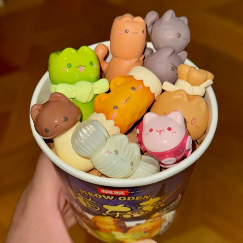 

For Fans Collector Cat Oden Mystery Box Mini Figure Cute Japanese Food Series Kawaii Collectible Toy Desk Decor Birthday Gift