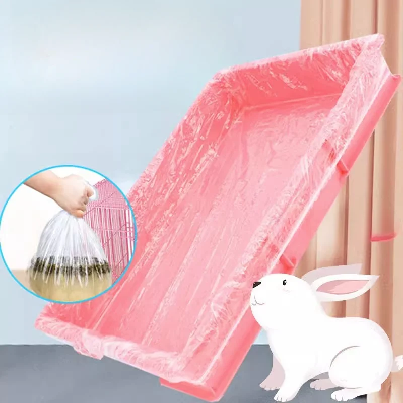 50pcs Disposable Rabbit Cage Liner Plastic Bunny Cage Mat Cleaning Pad Hamster Dog Cage Replacement Diaper Universal Toilet Film