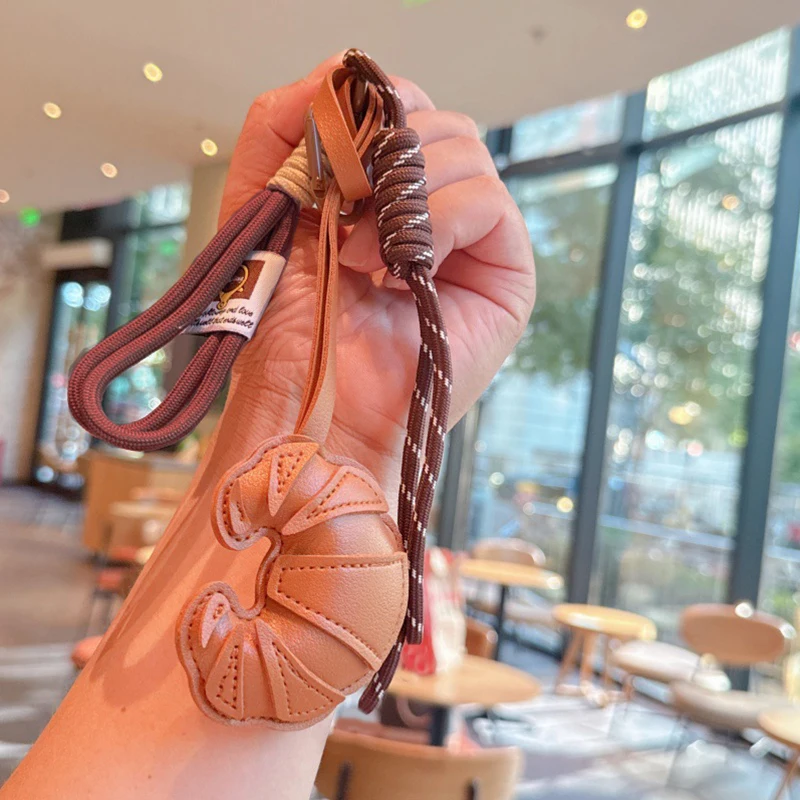 1PC Braided Rope Bag Pendant High-grade Keychain Pendant Cute Croissant Ins Bag Pendant