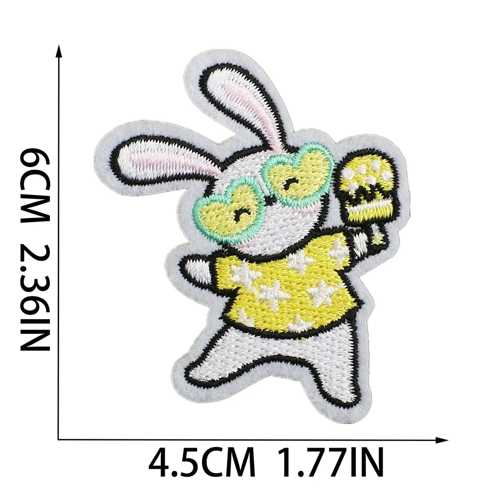 Patch 1pcs for Clothing Sewing Stickers Iron on Patches Yellow Duck Dog Badge Decoration Stripe Embroidery Fusible Applique