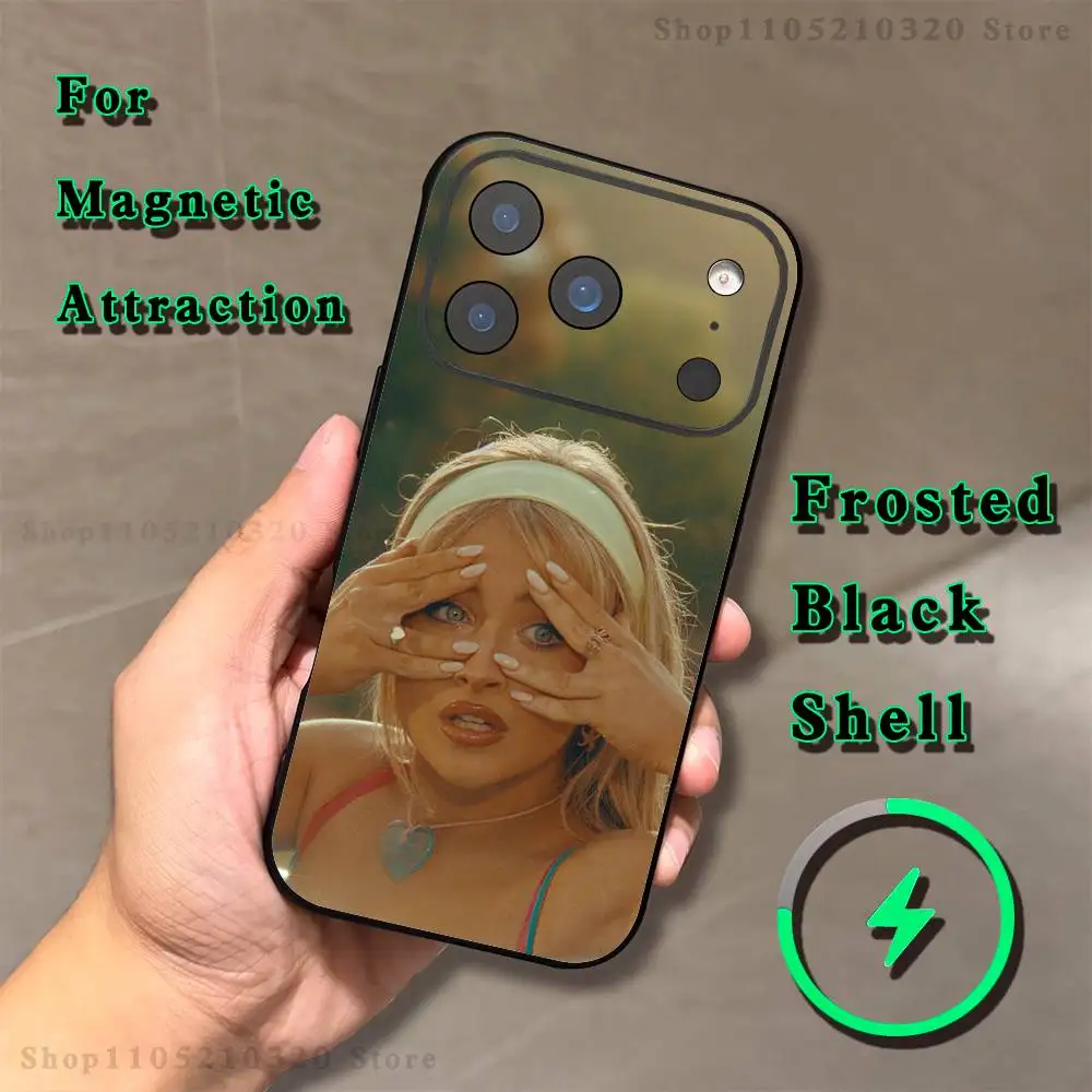 Singer S-Sabrina C-Carpenter Phone Case For iPhone 17,16,15,14,13,12,11,Pro,Max,Plus,E,Air,Mini Magnetic Magsafe Frosted Clear