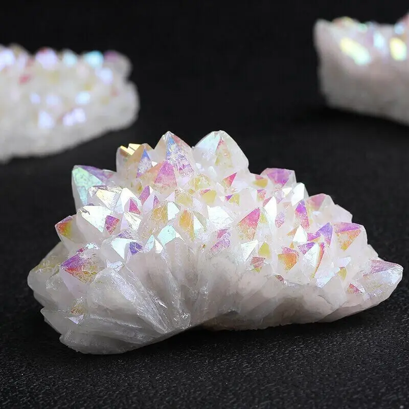 Natural Angel Aura Quartz Cluster Healing Crystal Rocks Collection Decoration