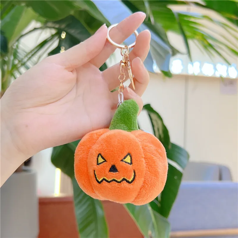 Halloween Kürbis Plüsch Schlüsselanhänger Niedlicher Plüschtier Geist Anhänger Tasche Charm Rucksack Clip Zubehör Horror Party Dekor Geschenke