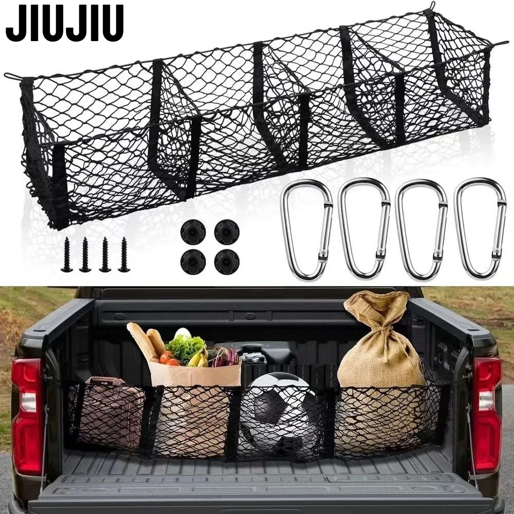 Cargo Net Trunk Bed Organizer Mesh Storage Net Truck Accessories Bed Grocery Holder for SUV Car Toyota Pickup Truck Bed