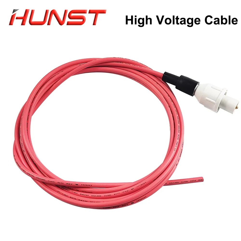 

Высоковольтный кабель HUNST 40 кВ, красный положительный свинцовый провод 3 метра для лазерного блока питания Co2 и лазерной резки труб, гравировального станка