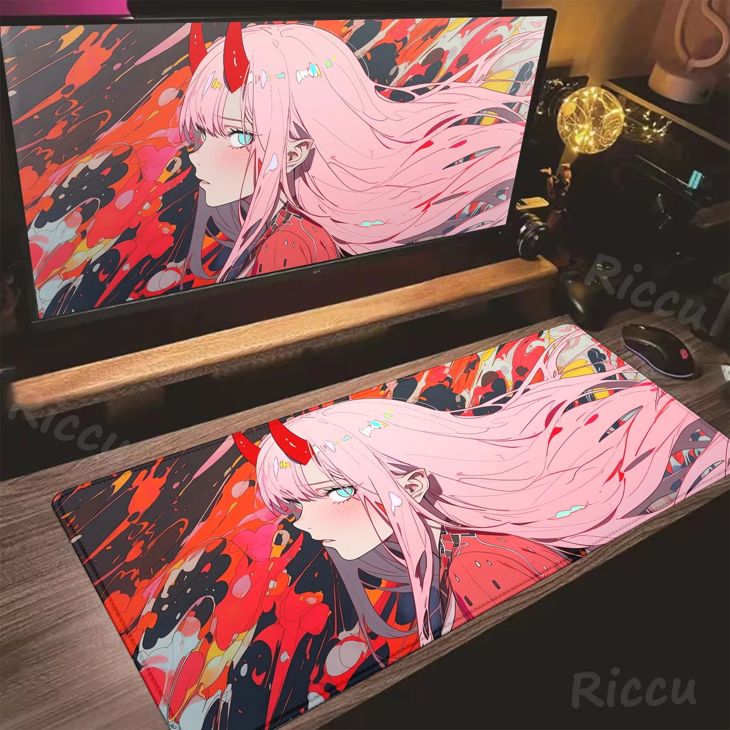 Tapis de souris de jeu en caoutchouc anti-ALD, DARLING IN THE FRANX02 Speed, E-Sports, Polymères, Jeu professionnel, Premium, Bureau, 90x40cm