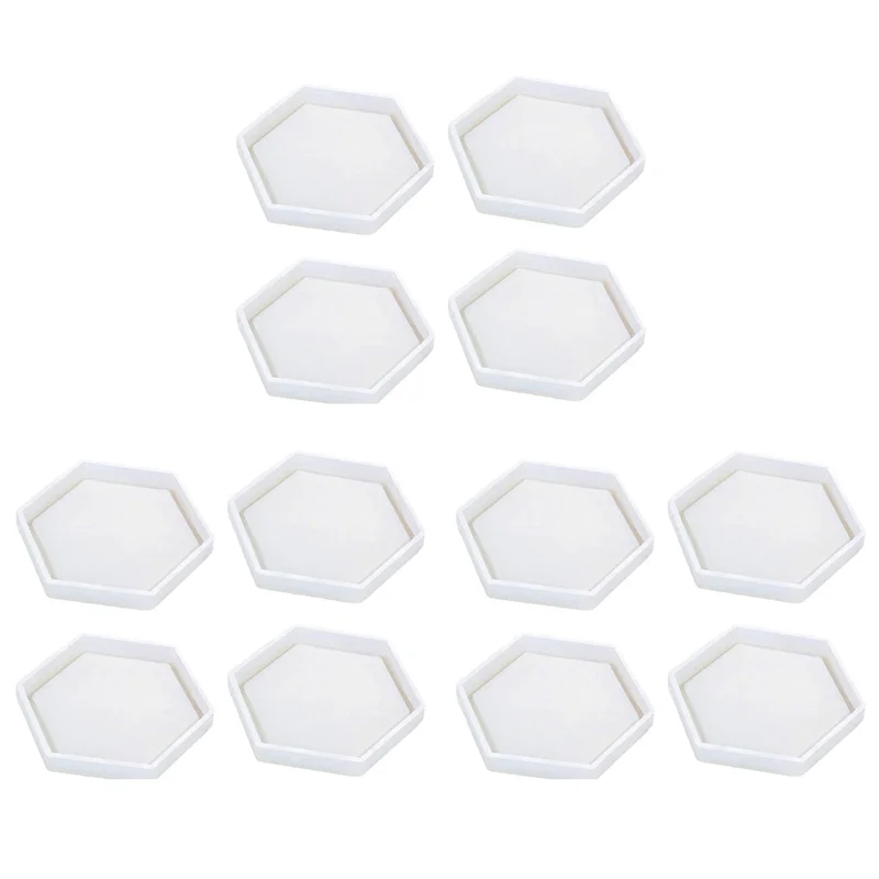 

CYL-12 Pack Hexagon Silicone Coaster Molds Silicone Resin Mold, Clear Epoxy Molds For Casting With Resin, Concrete