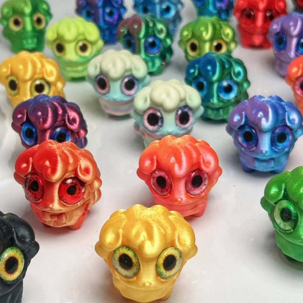 3D 印刷かわいい羊のおもちゃフィギュア多関節可動シミュレーション目動物そわそわおもちゃホームアクセサリー子供のおもちゃギフト