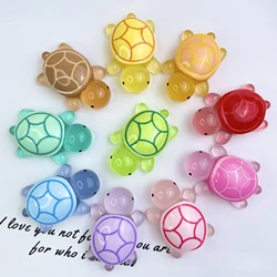 10pcs 5cm 밤 빛 거북이 챔피언 10 색 인쇄 작은 거북이 어린이 선물과 같은 블라인드 가방 거북이 수지 장식