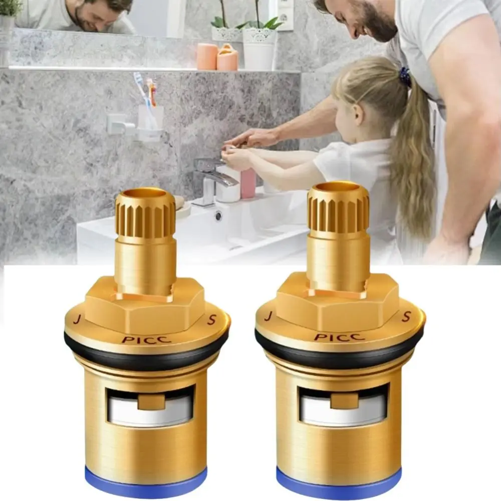 

Brass Material Faucet Valve Core Hot and Cold Ceramic Valve Faucet Cartridge Durable Threaded Design Faucet Inner Valve