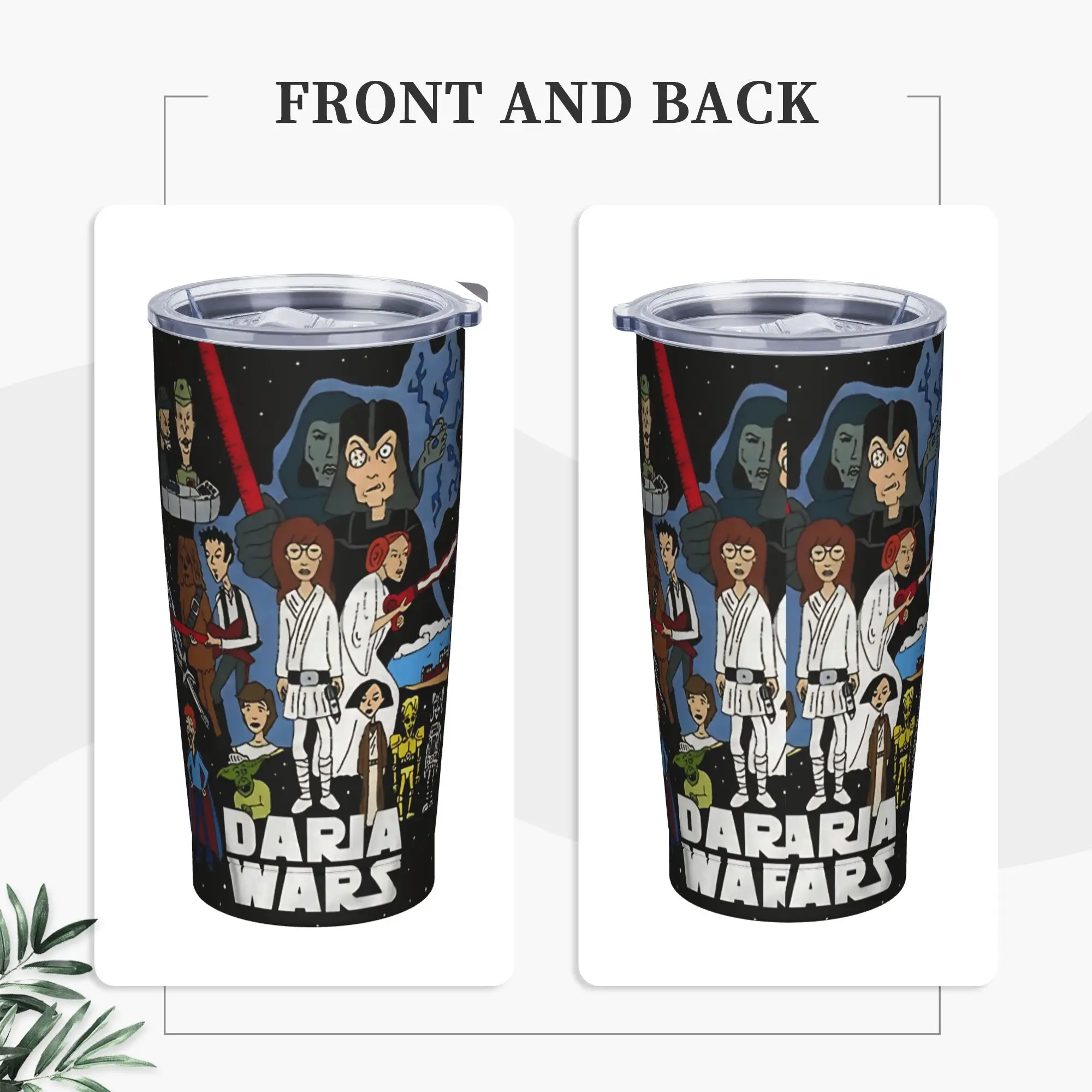 Darias Wars  Insulated Tumbler with Straws  Vacuum Thermal Mug Office Home Bottle Cup, 20oz