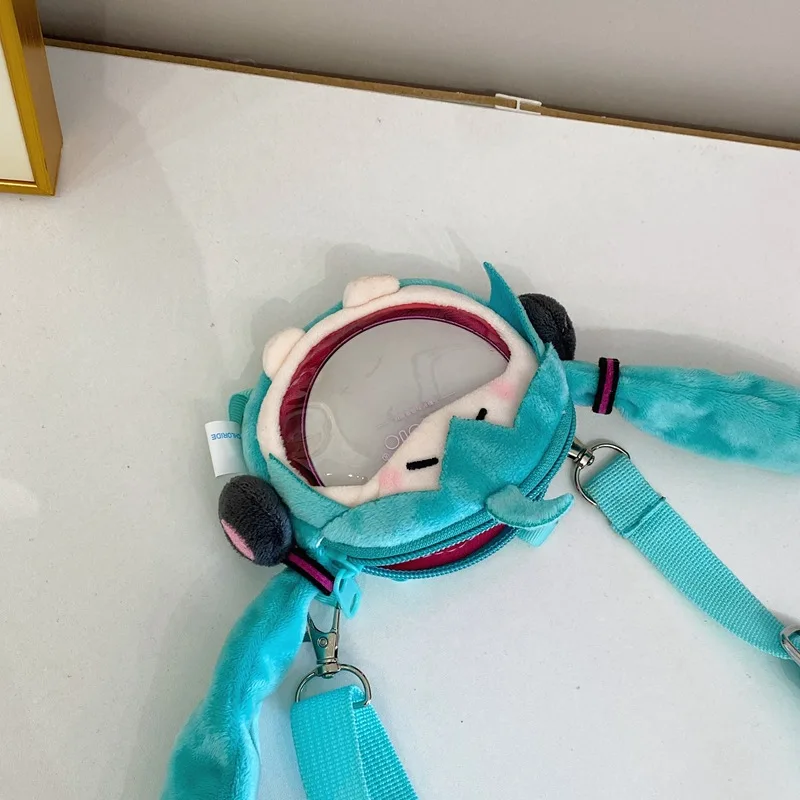 Cartoon Anime Hatsune Miku Shoulder Bag Kawaii Coin Purse Headphone Bag Plush Itabag Crossbody Bag Keychain Pendant Gift