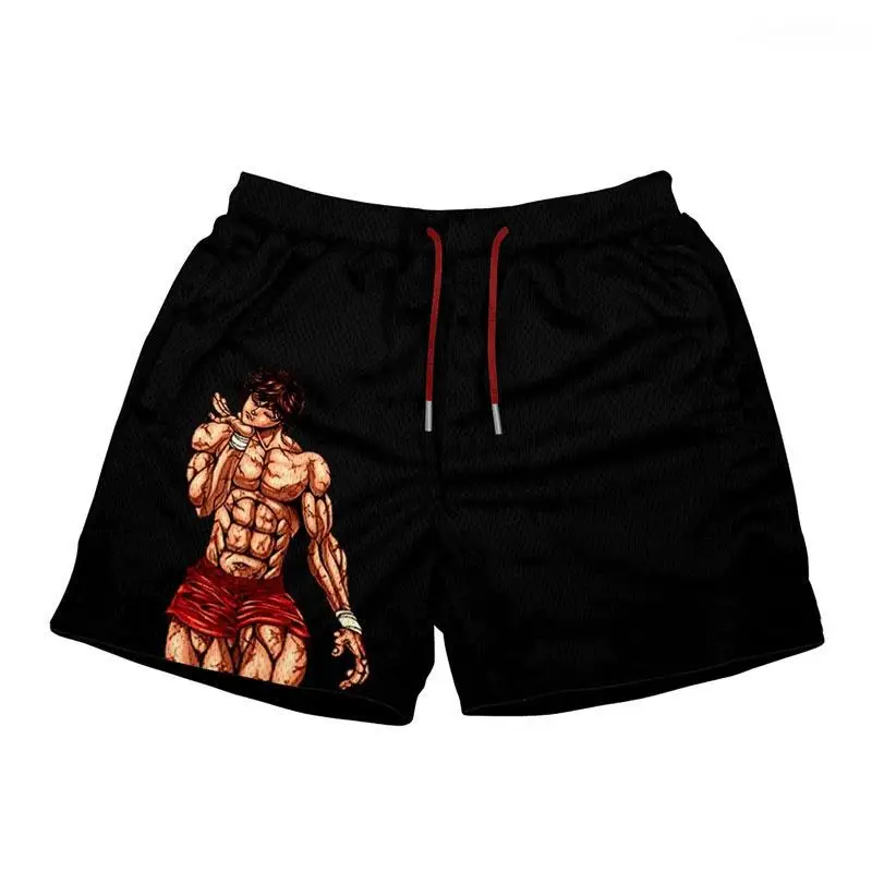 3D Print Anime Shorts Men Women Mesh Quick Dry Gym Shorts Fitness Workout Fashion Oversized Short Pangts to Running Summer