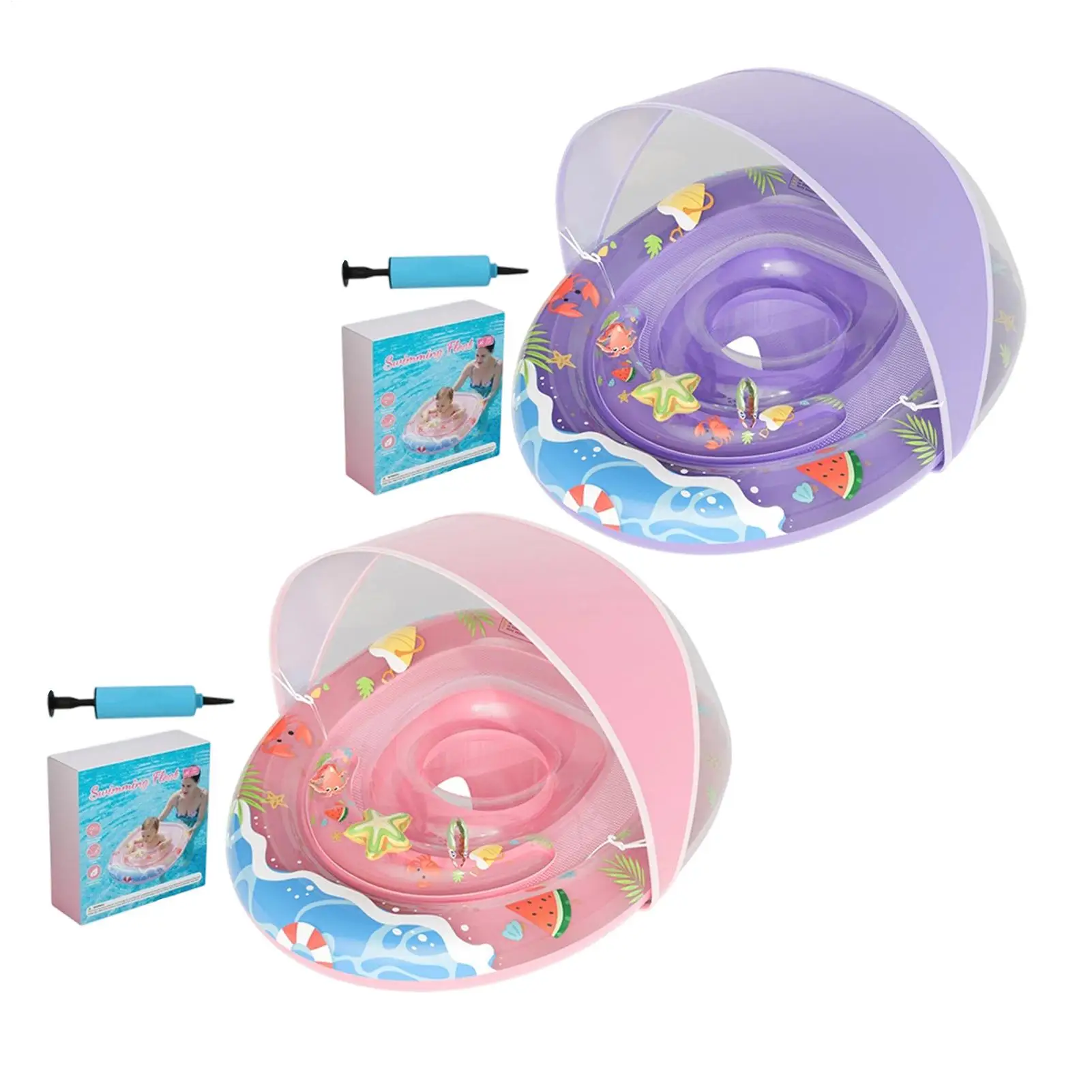 

Детские плавательные круги с защитой от опрокидывания, надувные плоты с навесом, детские надувные круги для бассейна, пляжа, летних вечеринок, озера, реки