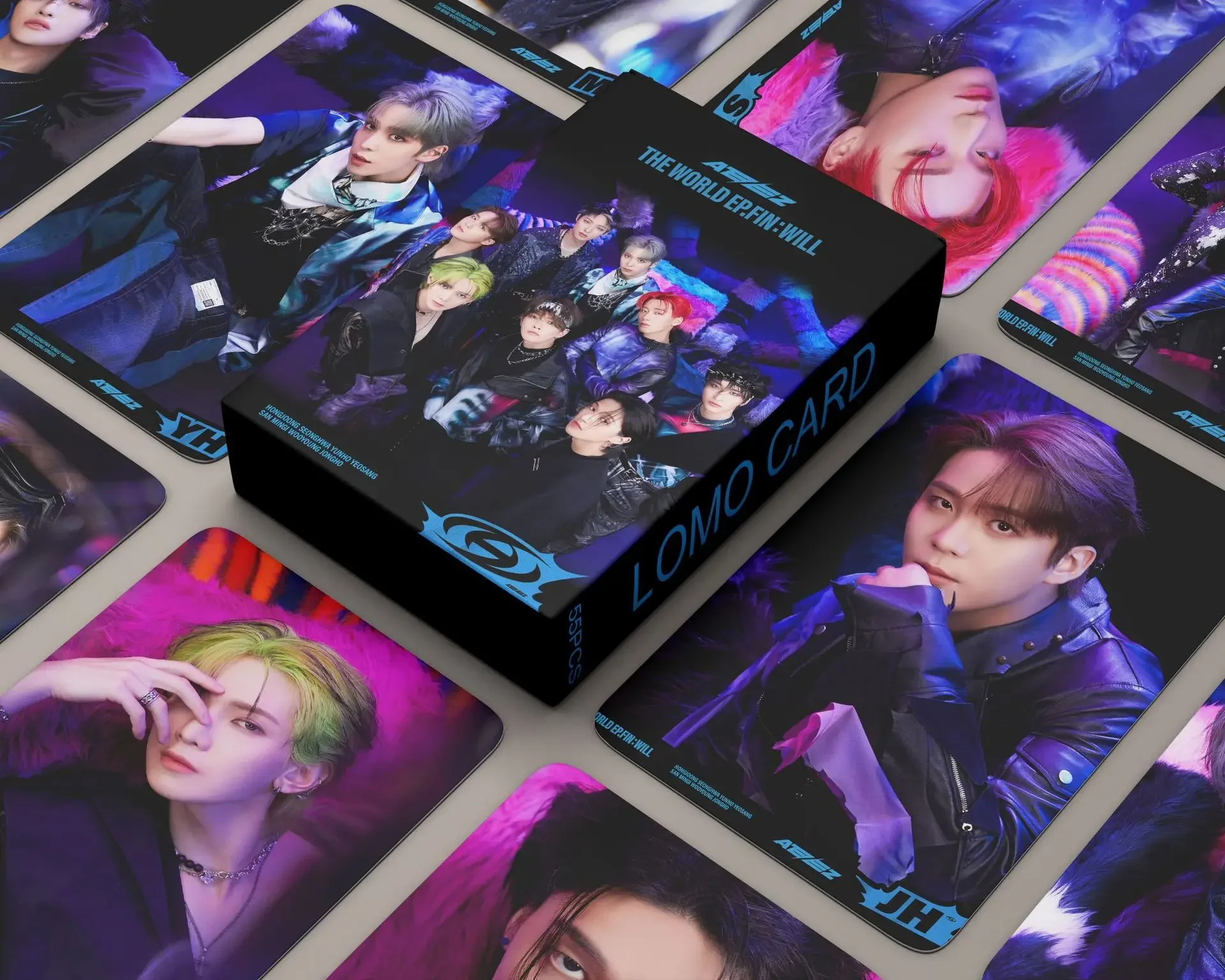 

55 шт. Kpop ATEEZ Lomo открытки фотооткрытки новый альбом THE WORLD EP.FIN : WILL HD печатная фотооткрытка Hongjoong Jongho Поклонники подарок