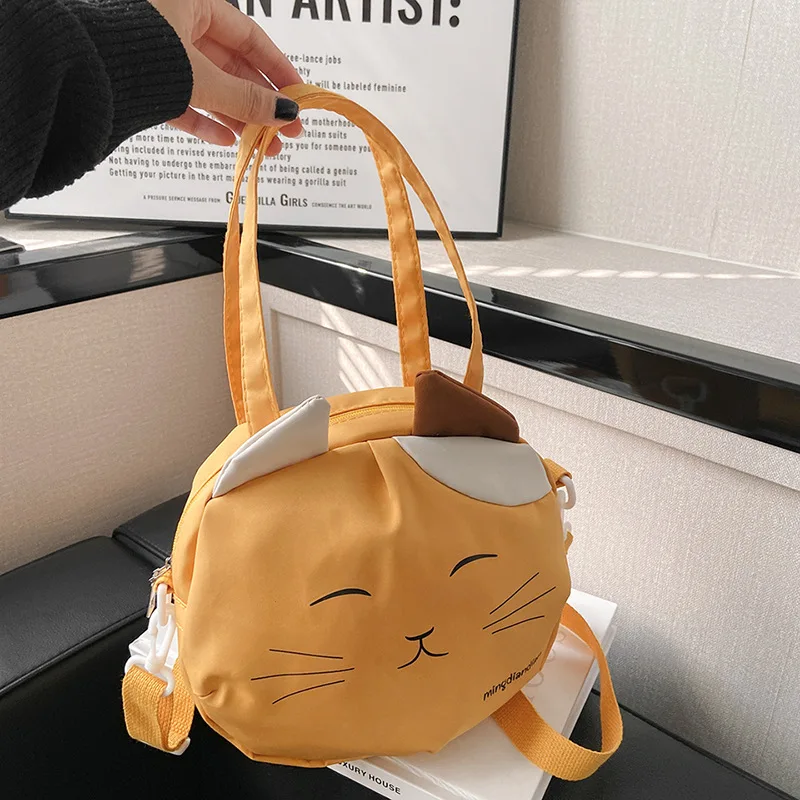 Children Messenger Bag Mother Kids Bags for Girl Canvas Bags Cartoon Cute Cat Shoulder Bag Class Bags for Girl Mochila حقائب Sac