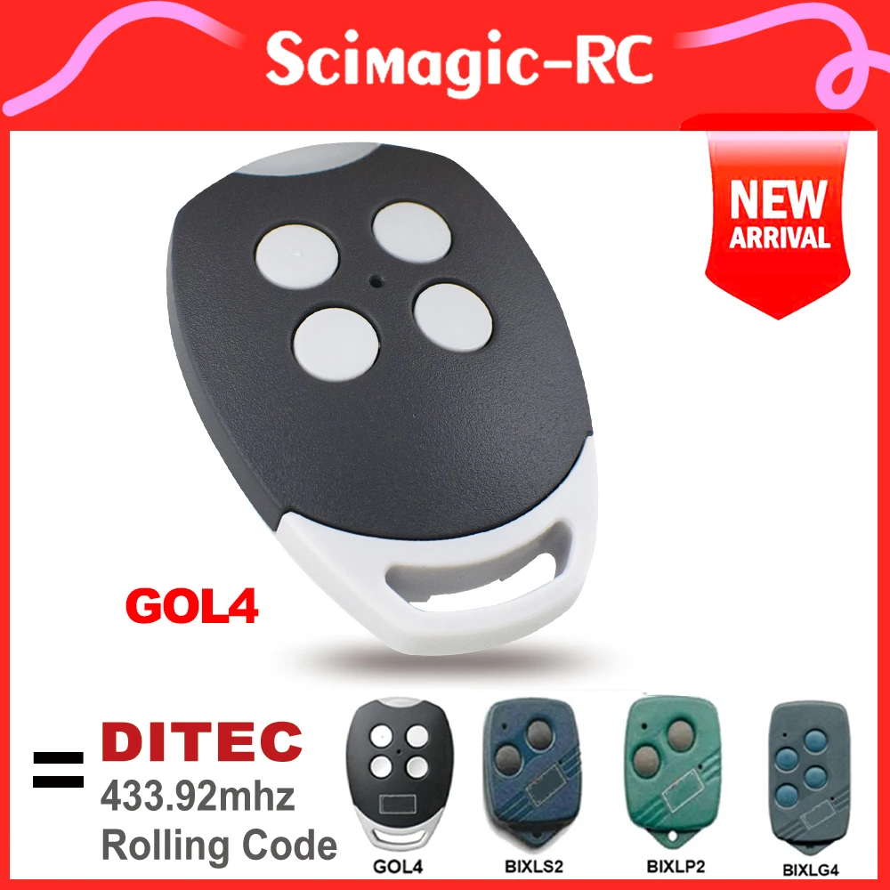 Ditec GOL4 Remote Control 433.92MHz Rolling Code Garage Door Hand Transmitter Compatible BIXLG4 BIXLP2 BIXLS2 433 mhz Command