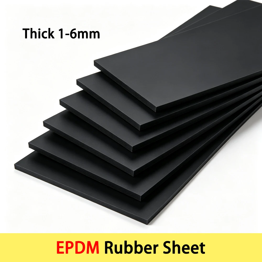 2-20PCS Thick 1-6mm Black EPDM Rubber Sheet Strips Flat Seal Strip Easy-Cut DIY Gasket Sealing Padding Reduce Vibration Mat