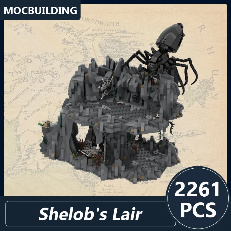 Shelob Lair Torech Ungol Labyrinth Modell Moc Bausteine DIY zusammen gebaute Ziegel Architektur Anzeige Weihnachten Spielzeug Geschenke 2261pcs