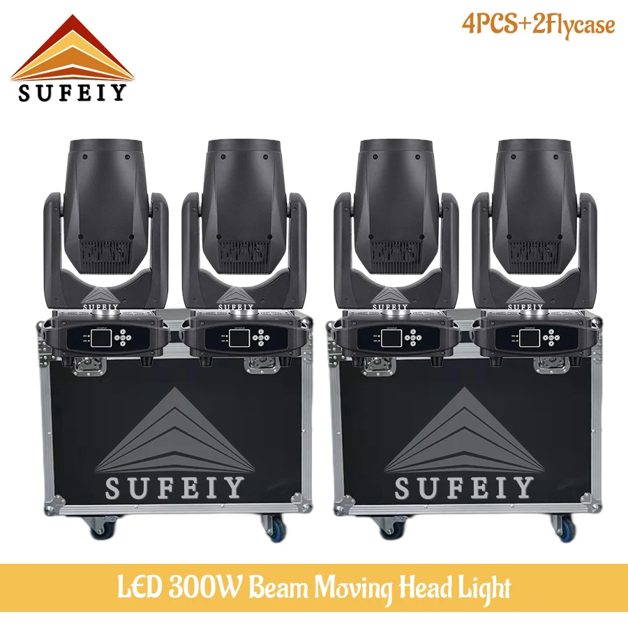 

Без налога 4 шт. Pioneer Beam с крючком Sharpy LED 300 Вт с подвижной головкой, сценический свет DMX 512 Dj Disco Light с 2 шт. Flycases