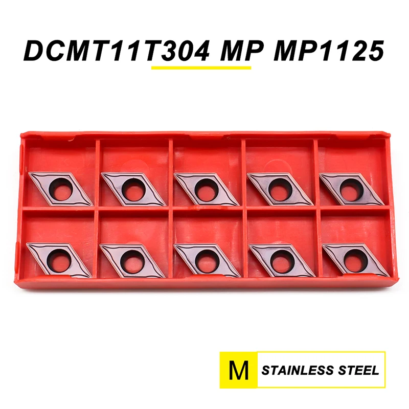 DCMT 11T304 التنغستن شفرات من الكربيدات آلة خرط تعمل بالتحكم الرقمي بواسطة الحاسوب لالفولاذ المقاوم للصدأ DCMT11T304 MP MP1125 كربيد إدراج أداة تحول الداخلية
