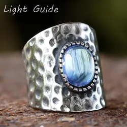 2024 New Special Design Natural Oval Opal Stone Ring For Men Women Fashion 316L Stainless Steel Domineering Luxury Jewelry