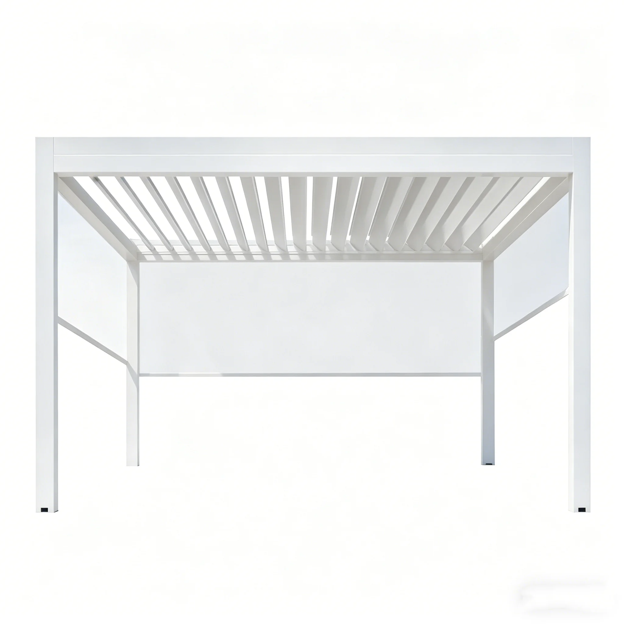 Pergola bioclimatique avec lames orientables, structure extérieure idéale pour patio, cour et jardin