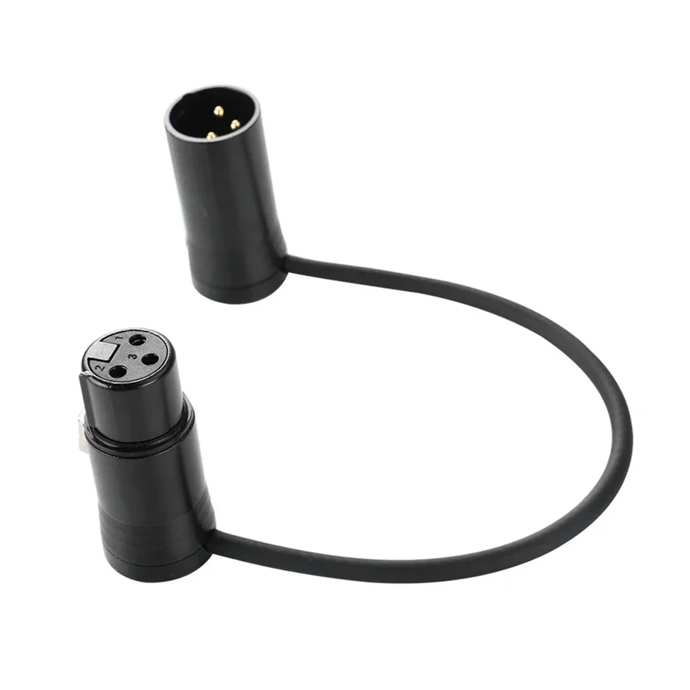Pro-C Black Low Profile Mini XLR Gold 3 Pin Right Angle 90 Degree 360 Rotateable XLR Male and Female Connector Plug