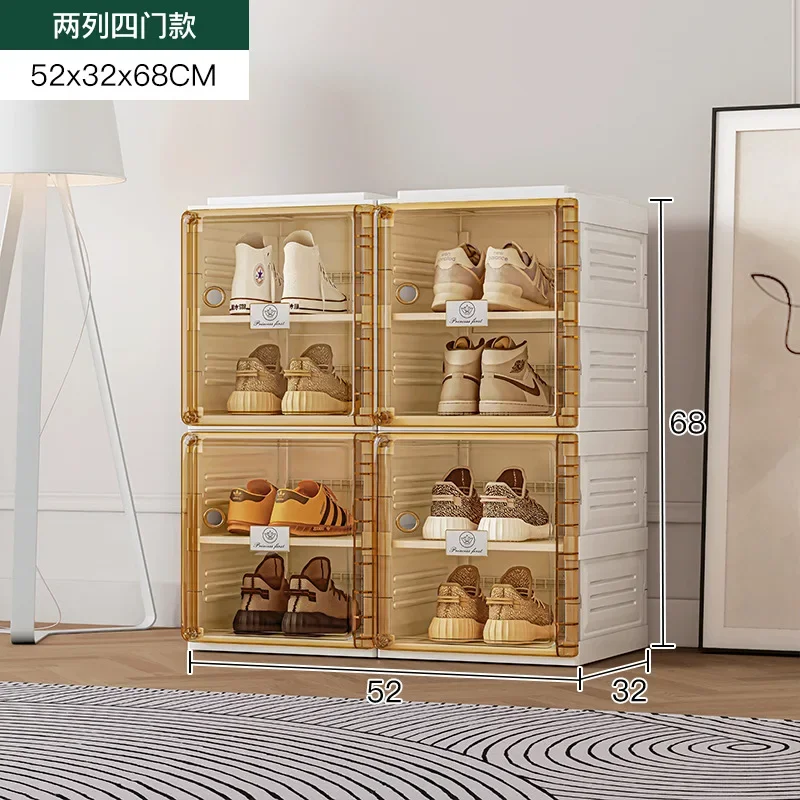 

Shoe box storage box transparent shoe cabinet plastic storage folding frame short boots shoe storage artifact