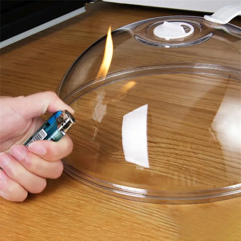 Microwave Food Splash Proof Cover, Household Oven Heating Cover Plate Transparent Cover, Handle, Cooking Utensils Accessories