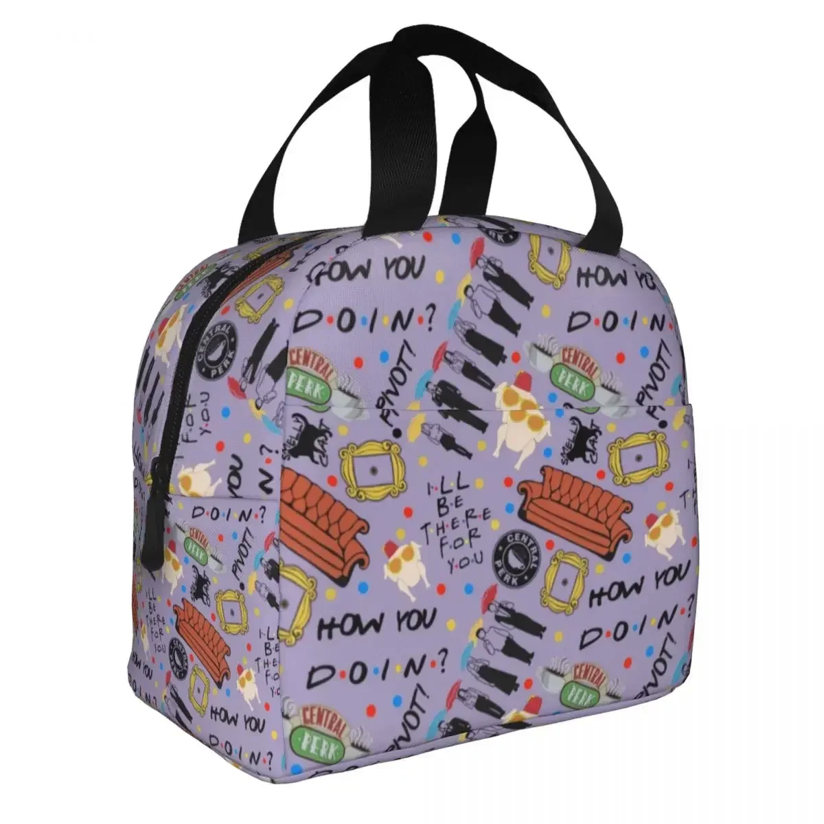 Custom Bag Custom Custom Friends Classic TV Show Insulated Lunch Tote Bag For Women Resuable Cooler Thermal Food Lunch Box Work