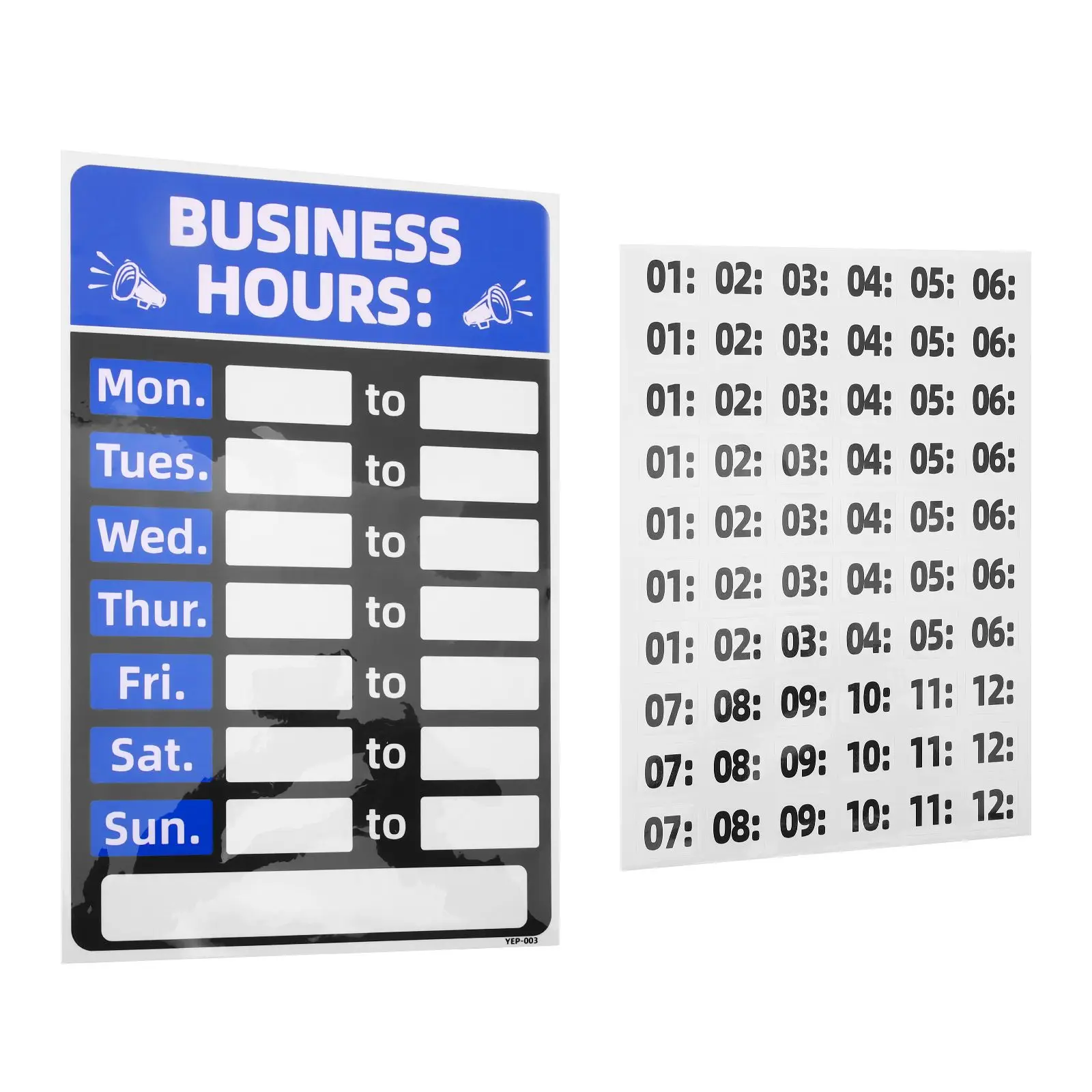 

PVC Customizable Business Hours Sign for Shop Office Easy Peel Stick Open Closed Signs Suitable Bank Cafe Store