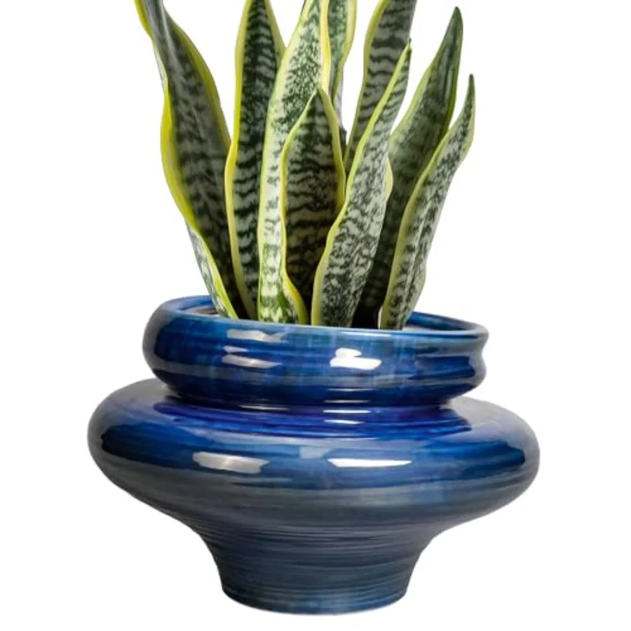 

Ceramic Pots for Plants - 11 Inch Ceramic Planter for Indoor Outdoor, Unique Planters with Drainage Hole, Decorative Flower Pot