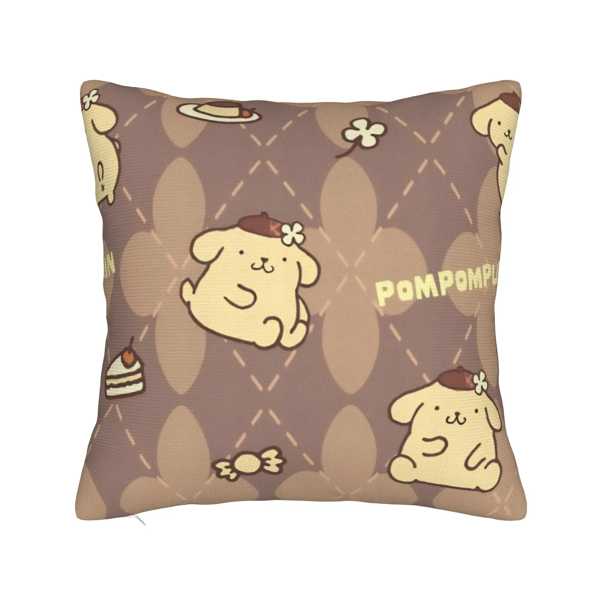 Pompompurins Dessert Dog Candy Pillowcase Printing Polyester Cushion Cover Decorations Throw Pillow Case Cover Home Zipper 40X40
