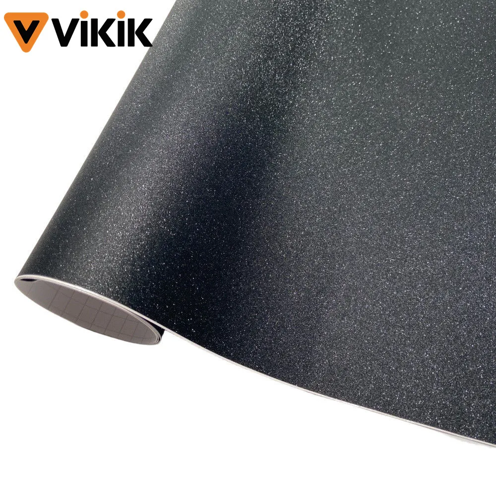 

Sandy Sparkle Vinyl Wrap Film Black Glitter Diamond Sticker for Motorcycle Car Console Computer Laptop Skin
