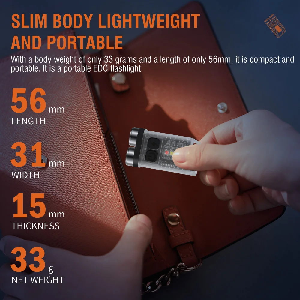BORUiT V3 EDC Keychain LED Flashlight 900 Lumens Mini Torch Type-C Rechargeable Work Light With Magnet UV Camping Pocket Lantern