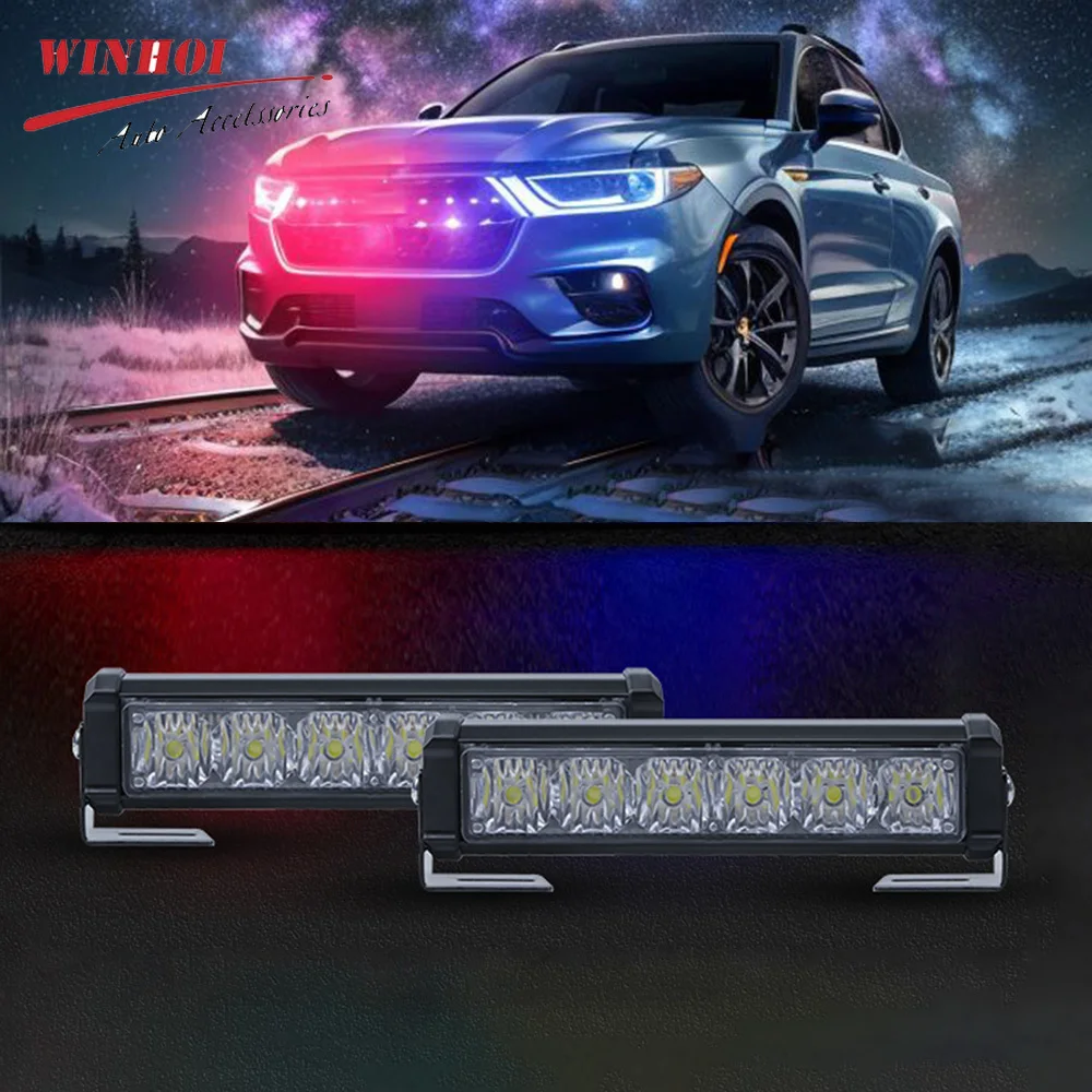 2*6 LED Police Strobe Lights Wireless Remote Car Grill Warning Emergency Lamp Auto Stroboscope Flashing Beacom Car Accessories