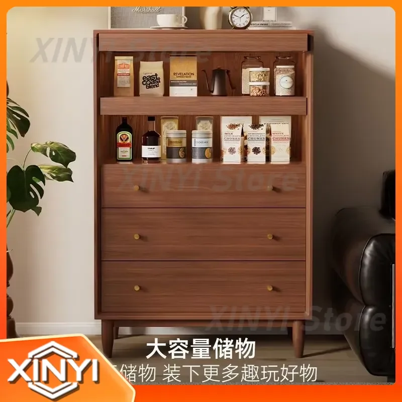for Yifubao solid wood bucket cabinet floor storage locker integrated Japanese magazine cabinet glass storage living room
