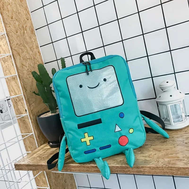 Cute Cartoon Rucksack Travel Bag Suitable for Girls Funny Game Console Pattern Backpack Creative Robot Design Backpack Women