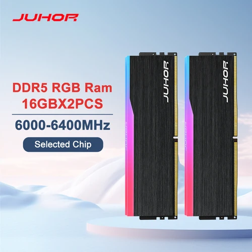 Imagen 2 del producto JUHOR Memoria Ram DDR5 RGB 16GB 6000MHz 6400MHz Computadora de escritorio PC5 Memoria regulable de alto rendimiento