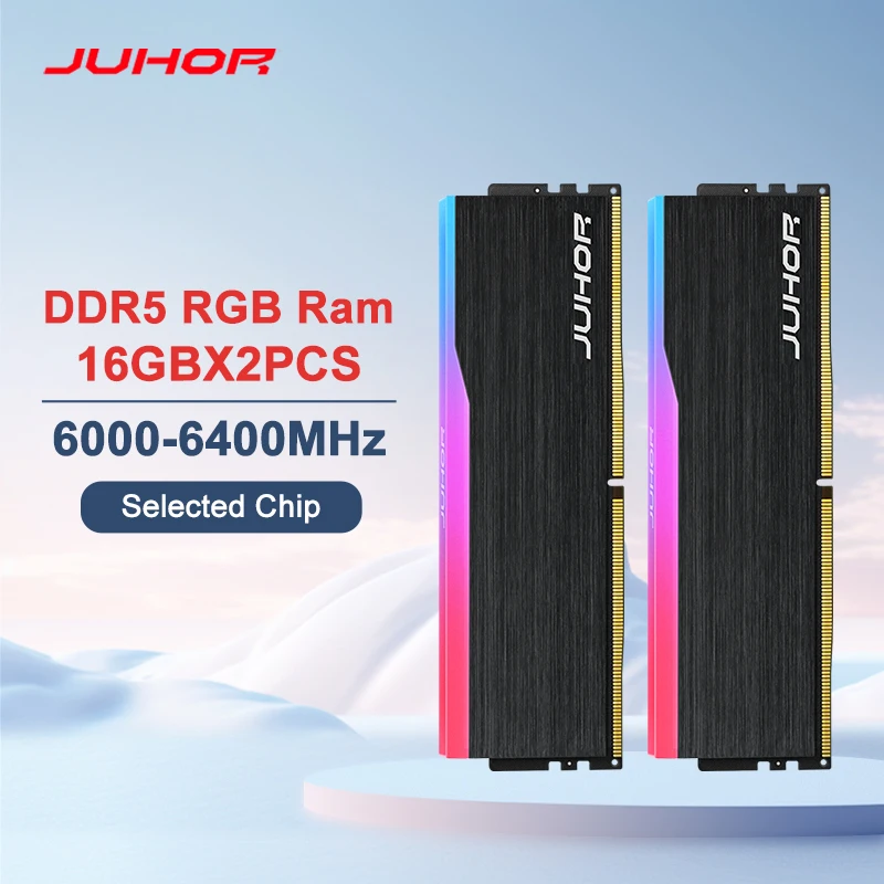JUHOR Memoria Ram DDR5 RGB 16GB 6000MHz 6400MHz Desktop PC5
