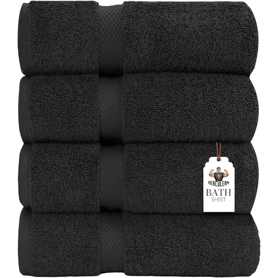

Bath Sheet 30 x 60 Pack of 4 450 GSM Quick Dry and Highly Absorbent 100 Cotton Terry Towels for Bathroom Shower Pool Spa Luxury