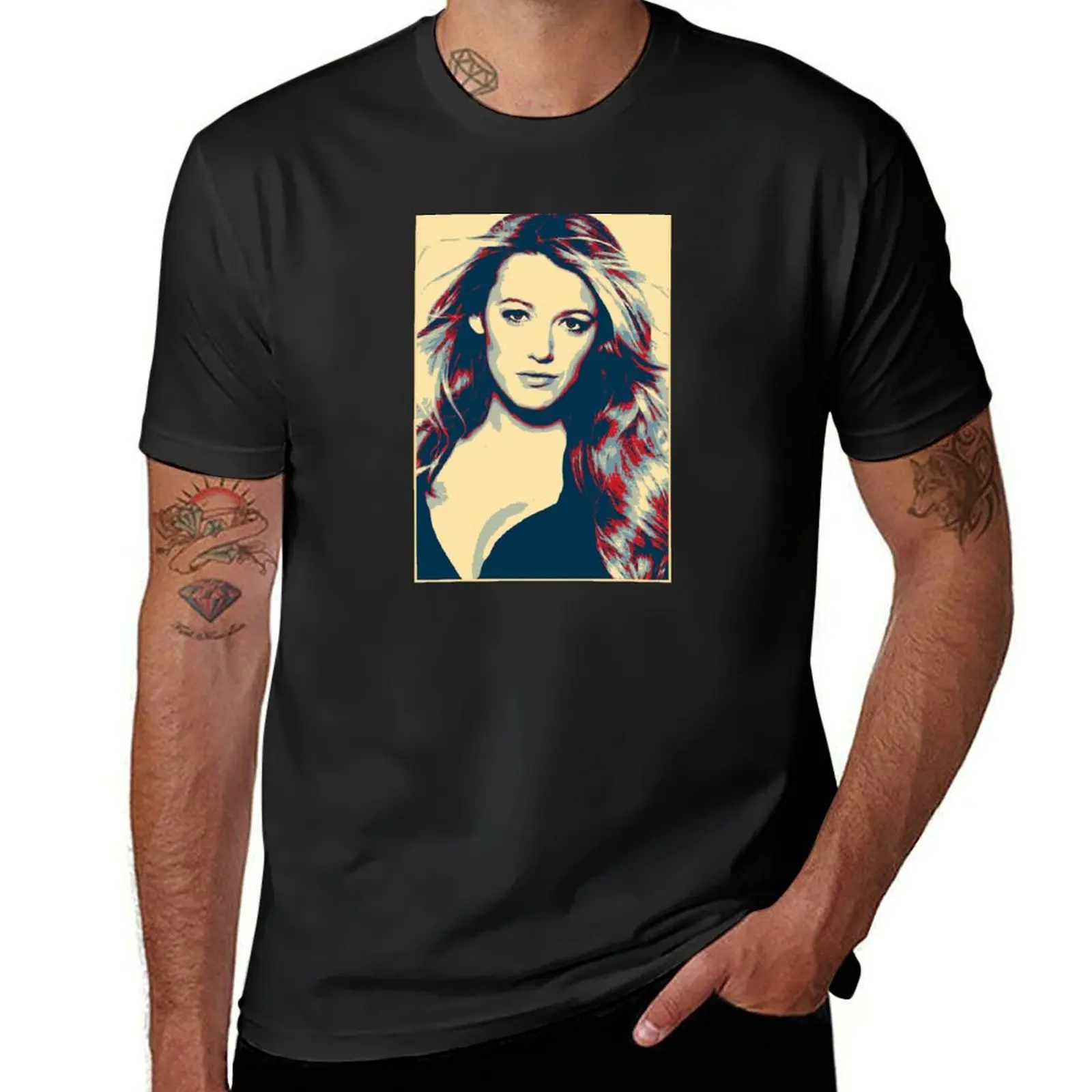 

Blake Lively lovely T-Shirt summer tops vintage clothes new edition plain t shirts men